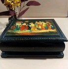 Russian Lacquer Box Vintage Handmade Papier-mache 