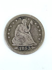 1853 Seated Liberty Quarter With Arrows Love Token