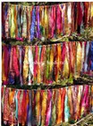 Vintage Indian Silk Sari Fabric Garland Boho Decor Gypsy Garland Hippie Curtain