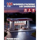 1 64 Wooden Diorama Display For Hot Wheels With Led  Holds 2 Cars