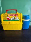 Vintage Have Lunch With Snoopy Go To School Lunchbox Plastic 1968 W  Thermos Euc
