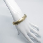 Vtg 14k Gold Hollow Hinged Bangle Bracelet 7 2  Brush Textured W  Safety Bar  