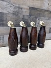 Set 4 Salvaged Vintage Wood Furniture Legs Coffee Table Feet W  Plastic Casters