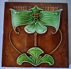 Splendid Original Vintage Victorian Art Nouveau Design Ceramic Tile 6  Sq
