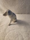 Vintage Miniature Blue   White Porcelain Dog