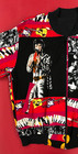Vintage Elvis Presley All Over Bomber Red  Black   Yellow Unisex Jacket