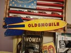 Large Rare Vintage Oldsmobile Rocket Gas Oil 26    Porcelain Metal Dealer Sign 