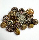 Lot Of Antique Victorian Era Metal Buttons Picture Twinkle 19th Century Fancy