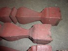 Four  4  Turned Victorian Red Baluster Spindles 19 5  High X 2 7 8  Diameter