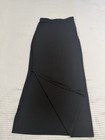 Women   s Black Solid Knit Pull-on Long Straight pencil Skirt  Size S Polyester