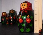 Vintage Set Ussr Russian Matryoshka 7 Pc Nesting Dolls 5 