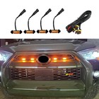 4pcs Led Grille Lights  Amber Lens Waterproof Dustproof Light  Grille Front 