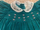 Smocked Vintage Green Velvet Dress 3-6 Months