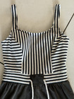 Vintage 80s Jantzen Bathing Swim Suit Black   White Stripe Shorts 1 Piece Sz 12