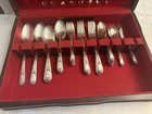 Vintage Rogers   Bros  Silverplate Reinforced Flatware Set Of 44 In Wooden Box