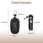 2pcs Universal Premium Car Key Fob Case Genuine Leather Key Protector Black
