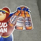 Vintage Metal Tin Budweiser Bud Man Budweiser Beer Advertisement Sign 32x32