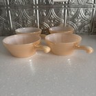 4 Anchor Hocking Fire-king Peach Lustre 5  French Casserole Beehive Soup Bowls