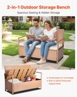 Vevor Outdoor Storage Bench Pe Rattan Deck Box Waterproof Outdoor Seat   Storage