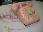Vintage Rotary Dial Telephone Phone Working Vintage Retro Old Fashion Pink