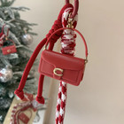 New Coach Tabby Lunar Bag Charm Red Key Ring Keychain