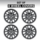 Auto Drive 16 Inch Black Hubcap Wheel Covers - Set Of 4 - Fits Most Cars