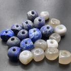 21 Pieces Near Eastern Old Lapis Lazuli And Agate Stoneseal Intaglio Stamp Beads