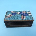 Vintage Brass Cloisonn   Match Box Holder Cover Floral