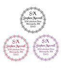 Customized Round Self Inking Stamp With Monogram Name With Return Address Black