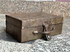 Vintage Rustic Iron Treasure  storage Trunk Chest Luggage Box With Padlock