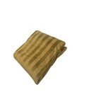 Reversible Fleece Microfiber Throw Blanket Quilt Tan Stripe Soft Bedding Highend