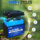 12v 50ah Lithium Battery Lifepo4 Deep Cycle Bms Rv Solar Panel Home