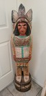 Vintage Cigar Store Indian Chief Wood F Gallagher Carved Wooden Statue Native