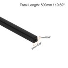 4 Pcs Carbon Fiber Square Tube 2x1x500mm Pultruded Carbon Fiber Tubing