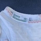 Vintage 1960s White Cotton Baby Dress 3-6 Months Pink Trim Kate Greenaway