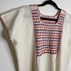 Vtg 70 s Mexican Embroidered Handmade Cross Stitched Peasant Boho Folk Art Top