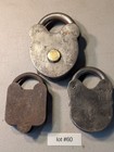 Lot Of 3 Vintage Padlocks  Old Antique Lock Lot  60