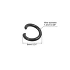 100pcs Open Jump Rings 8mm Colorful O-ring Connectors Black