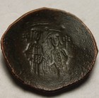 Genuine Ancient Byzantine Trachy Coin Alexius Iii St Constantine Christ Cross