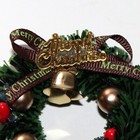 Doll House Christmas Wreath Miniature New Green Gold Red Bell Plaque