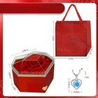 Mothers Day Gift Red Preserved Real Rose With Necklace Forever Flower Diamond