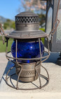 1934 Western Pacific Wprr Adlake 300 Blue Globe Railroad Lantern Complete V-nice