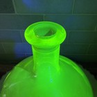Uranium Glass Yellow Bottle Or Vase 8   