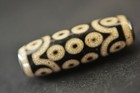 Tibetan Buddhism Old Agate Dzi 21 Eyes Totem Bead Pendant 39mm