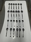 Modern Stripe Handle Stainless Steel Tablespoon  12  And Coffee Spoon  12  Set