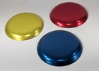 Vintage Anodized Aluminum Coaster - Perstelite Red Yellow Blue 