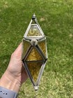 Vintage Moravian Star Light Lantern Tea Lite Candle Holder Metal   Glass
