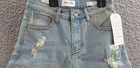 Ring Of Fire Slim Distressed Denim Shorts Boys  8 Light Blue Button Zip Closure