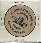 Vintage Wooden Nickel Peace Arch Blaine Wash 5c Nickel Blain Relief Assn 1976