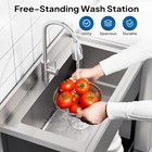 Stainless Steel Utility Sink  Free Standing With Faucet   Legs For Laundry Room